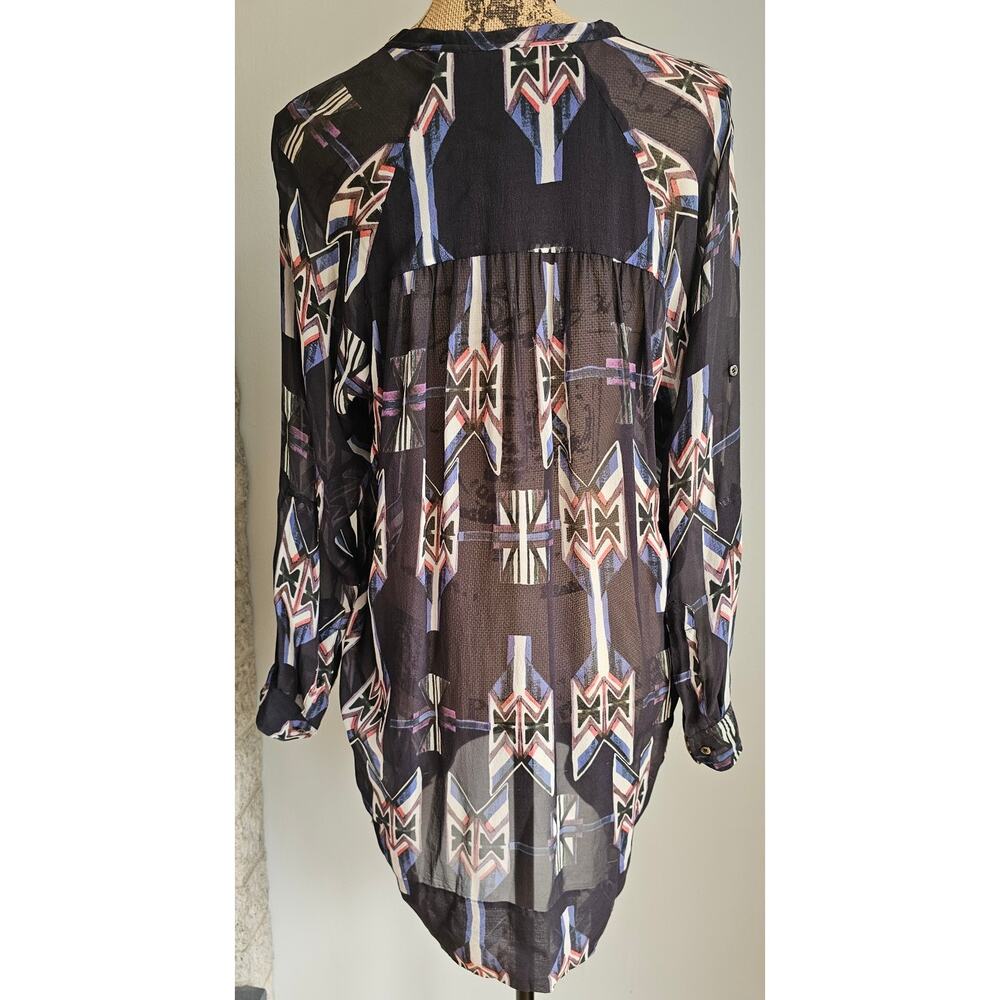 Isabel Marant Dress/ Top 100% Silk Tunic Sheer Navajo Aztec Sz 1 - Picture 4 of 15